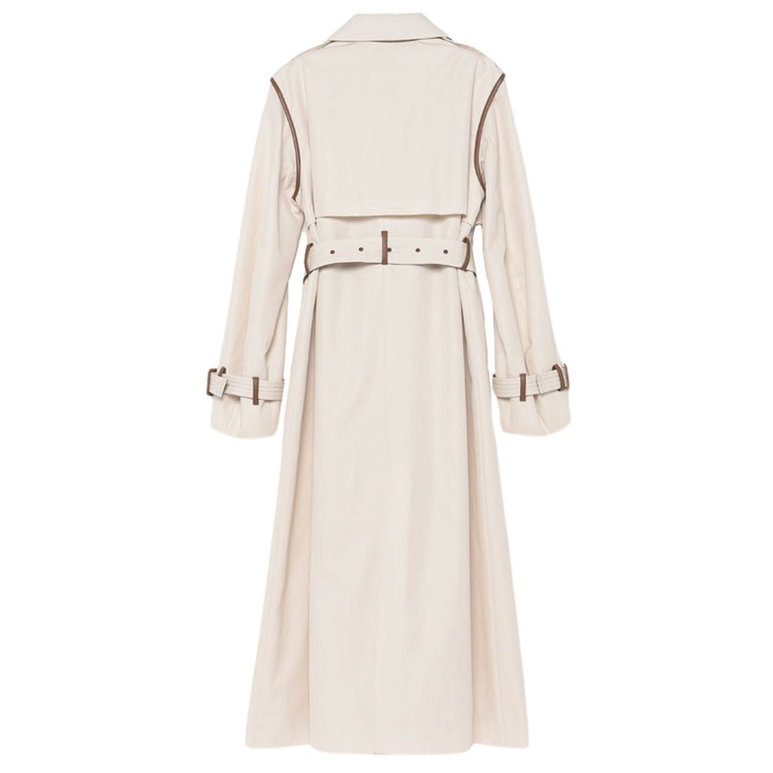 anuans vegan leather trim 2-way trench coat