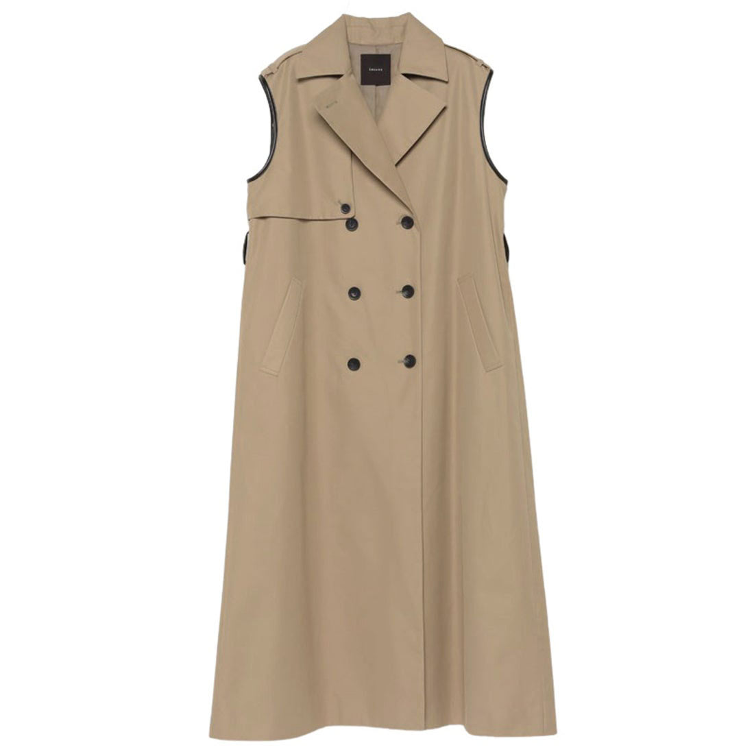 anuans vegan leather trim 2-way trench coat