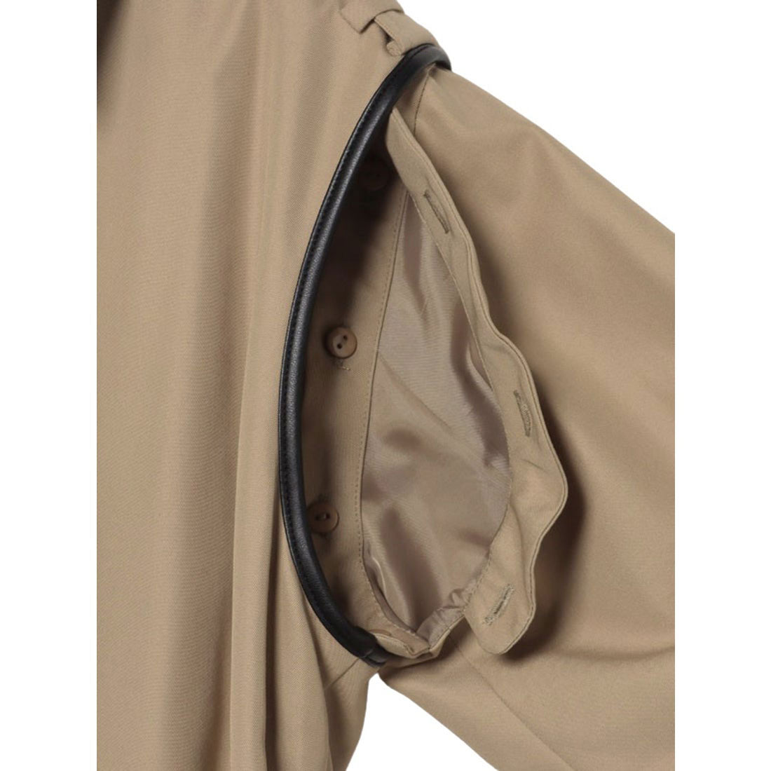 anuans vegan leather trim 2-way trench coat