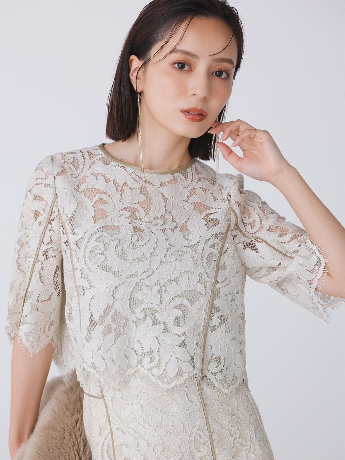 Anuans Eden Flower Lace Blouse