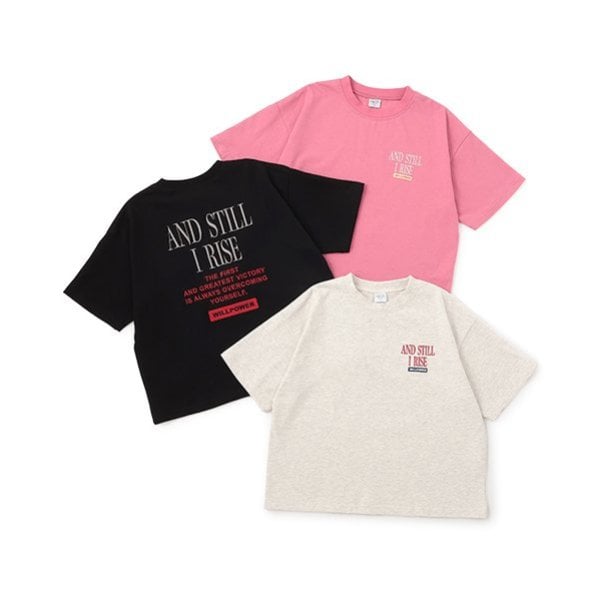 アンドディー. プティマイン and D. petit main 【綿100%】【親子リンク】Kidsロゴ刺しゅうビッグ半T （黒） 黒