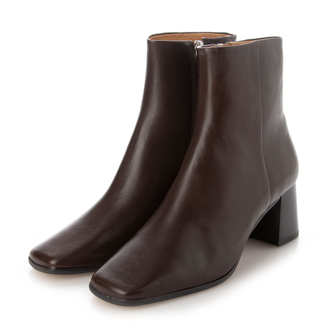 アポム APOM サイドジップアンクルブーツ60（ダークブラウン） ダークブラウン