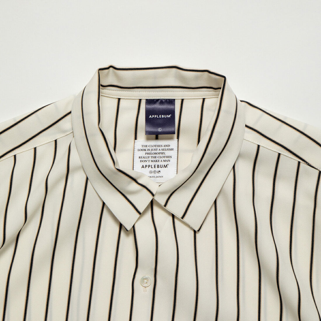 アップルバム APPLEBUM APPLEBUM Big Sleeve Stripe Aloha Shirt（アップルバム ビッグ スリーブ ストライプ アロハ シャツ） （Ivory） Ivory