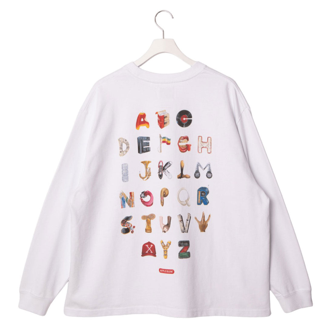 アップルバム APPLEBUM “アルファベット” ロングスリーブ Tシャツ（“Alphabet” L/S T-shirt） （White） White