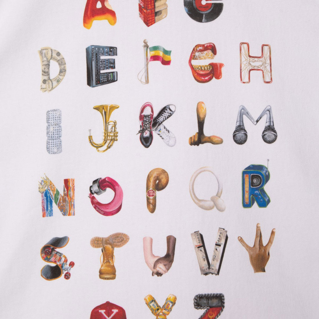 アップルバム APPLEBUM “アルファベット” ロングスリーブ Tシャツ（“Alphabet” L/S T-shirt） （White） White