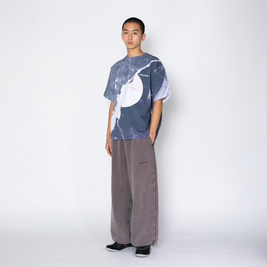 アップルバム APPLEBUM パウダーダイ ワイド スウェットパンツ（Powder-Dye Wide Sweat Pants） （Brown） Brown