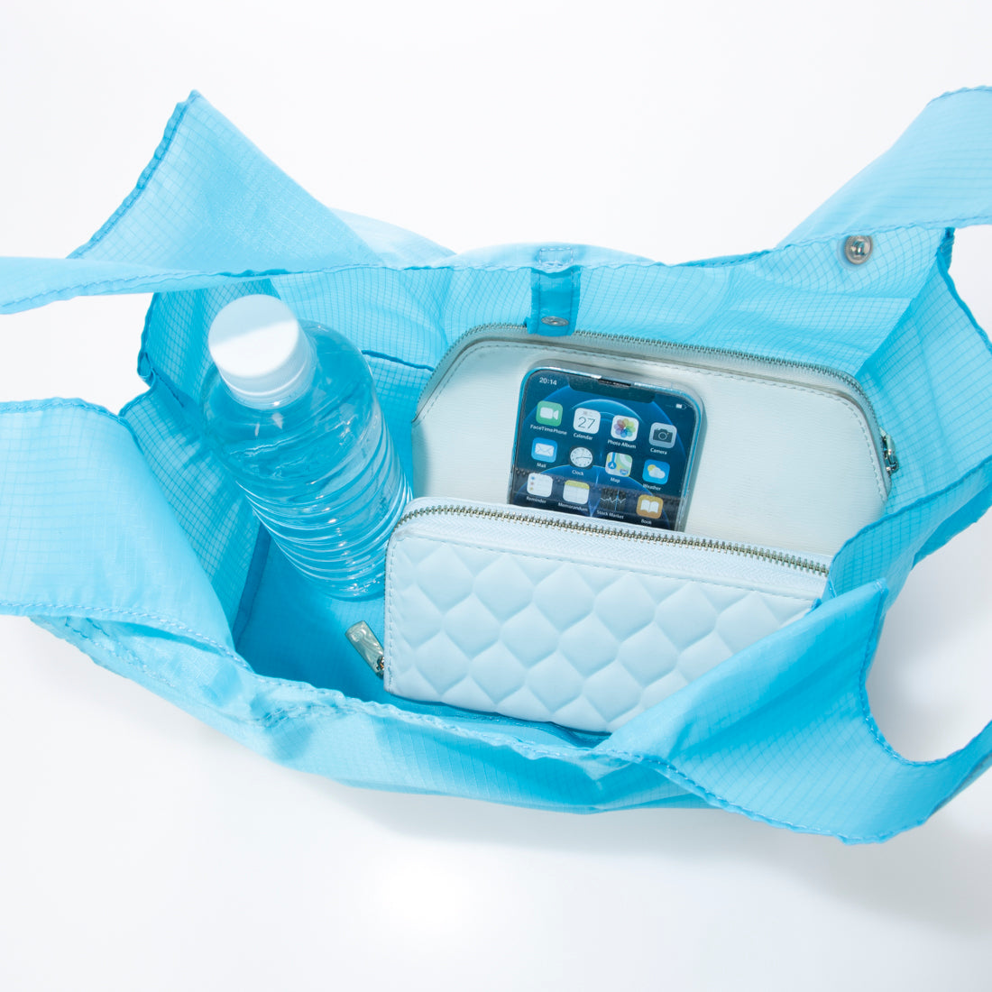 [APPLE BAG] アップルバッグ エコバッグ 冷温セパレート コンビニ袋サイズ 二層式 折り畳み可能（ターコイズブルー） ターコイズブルー