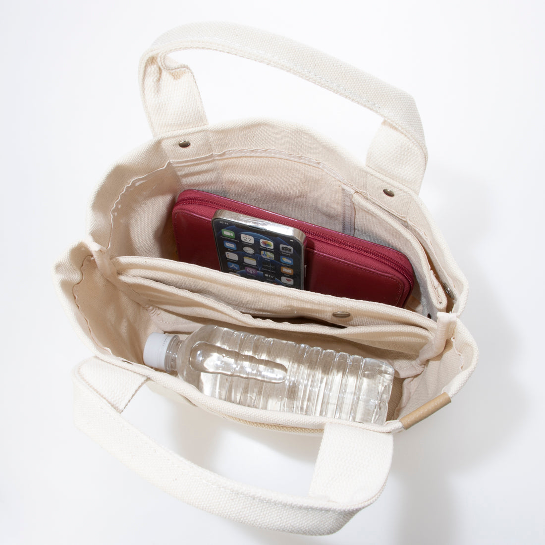 アップルバッグ APPLE BAG 中仕切り ミニトート 3部屋（パープル） パープル