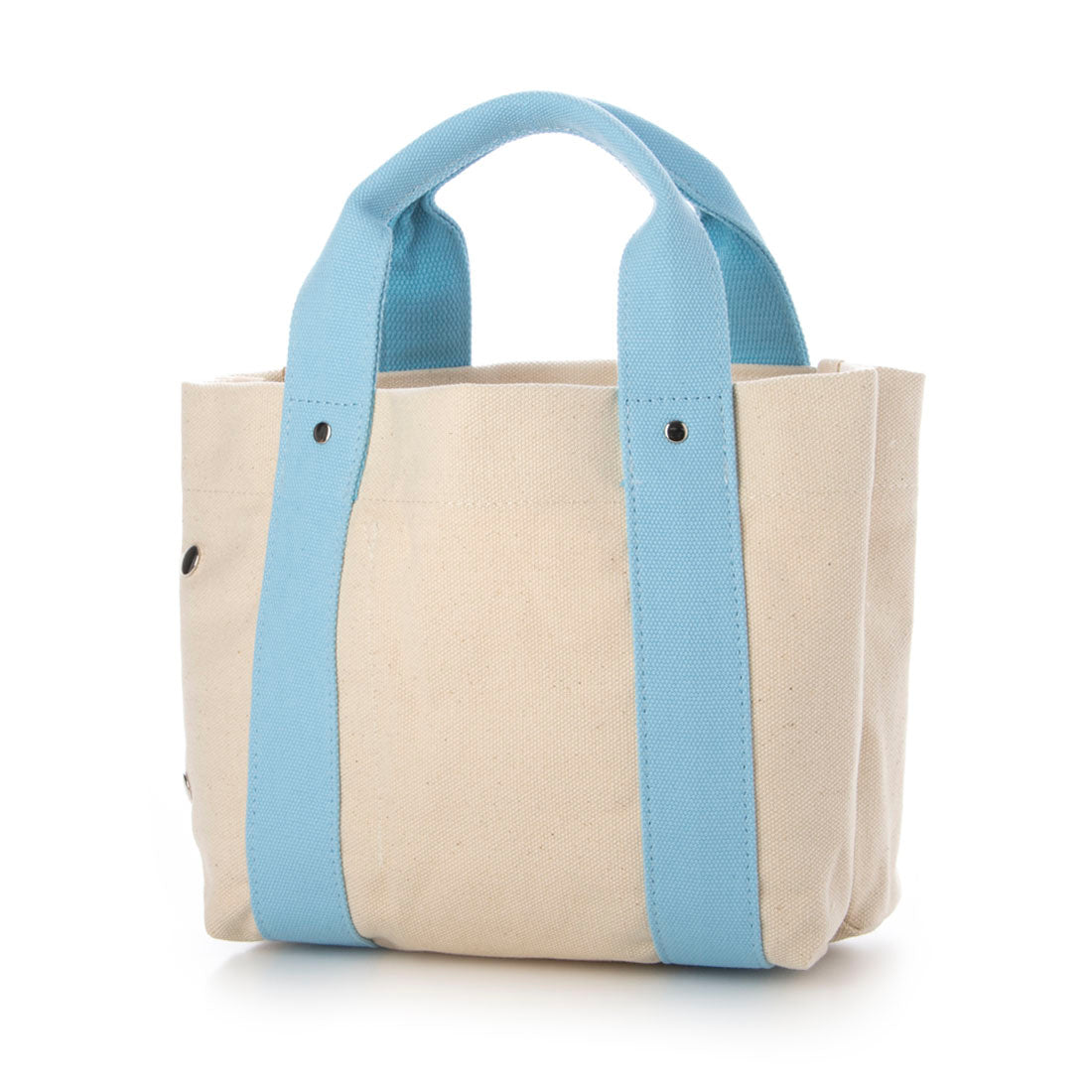 アップルバッグ APPLE BAG 中仕切り ミニトート 3部屋（アイボリー×ブルー） アイボリー×ブルー