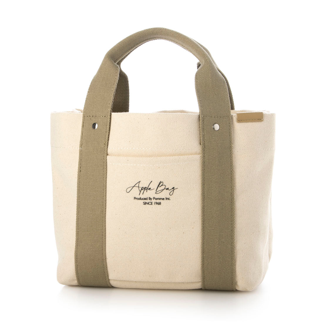 アップルバッグ APPLE BAG 中仕切り ミニトート 3部屋（アイボリー×カーキ） アイボリー×カーキ