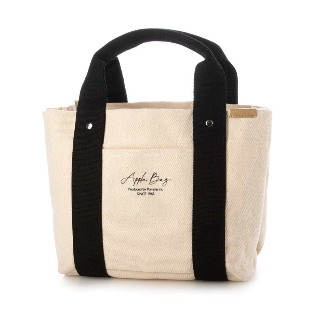 アップルバッグ APPLE BAG 中仕切り ミニトート 3部屋（アイボリー/ブラック） アイボリー/ブラック
