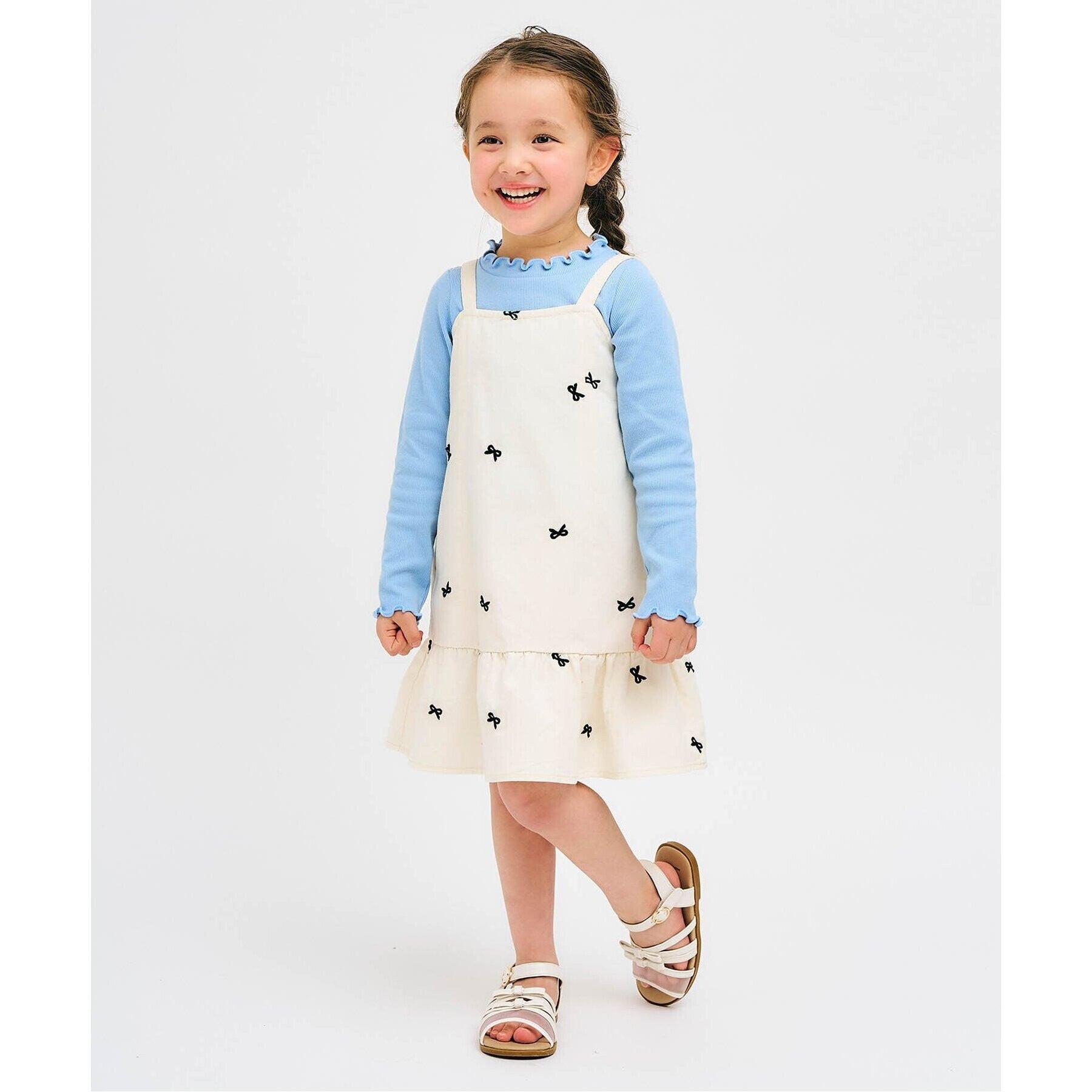 アプレ レ クール apres les cours リボンメッシュサンダル （アイボリー） アイボリー