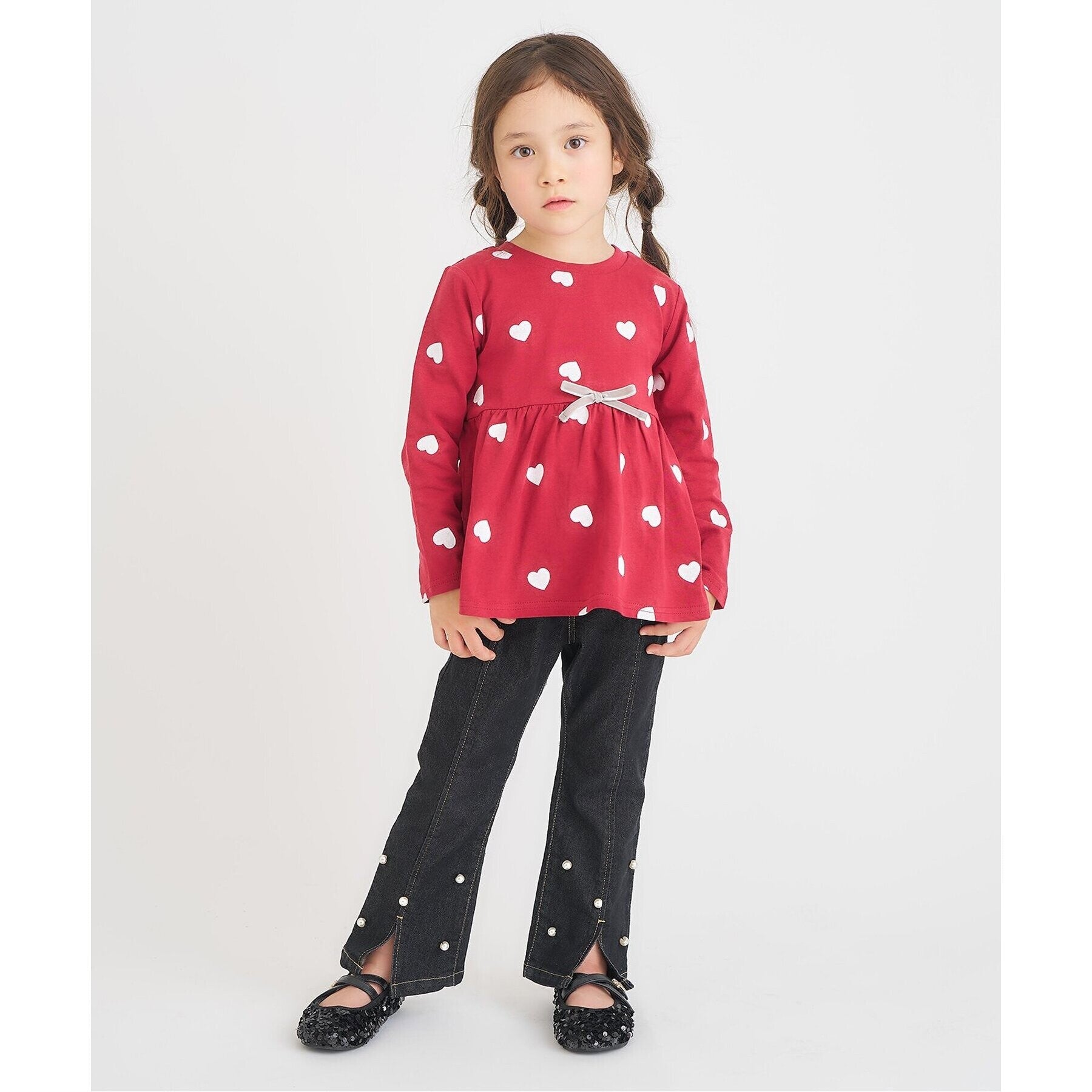 アプレ レ クール apres les cours リボンビジューパンプス （ブラック） ブラック