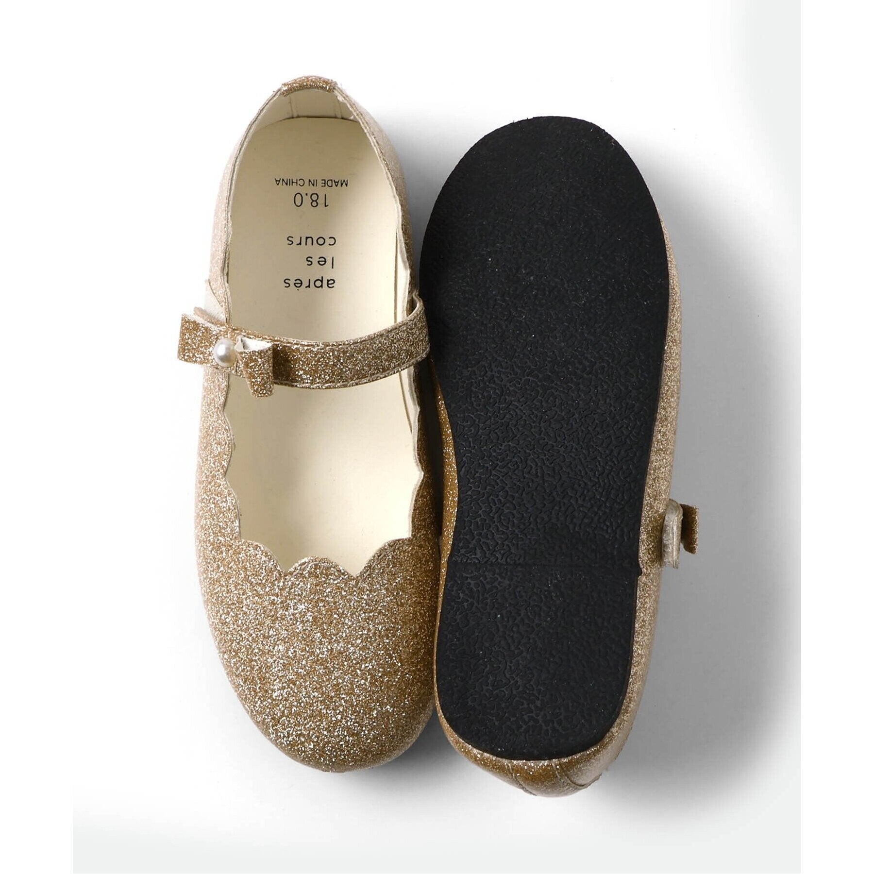 アプレ レ クール apres les cours スカラップリボンパンプス （アイボリー） アイボリー