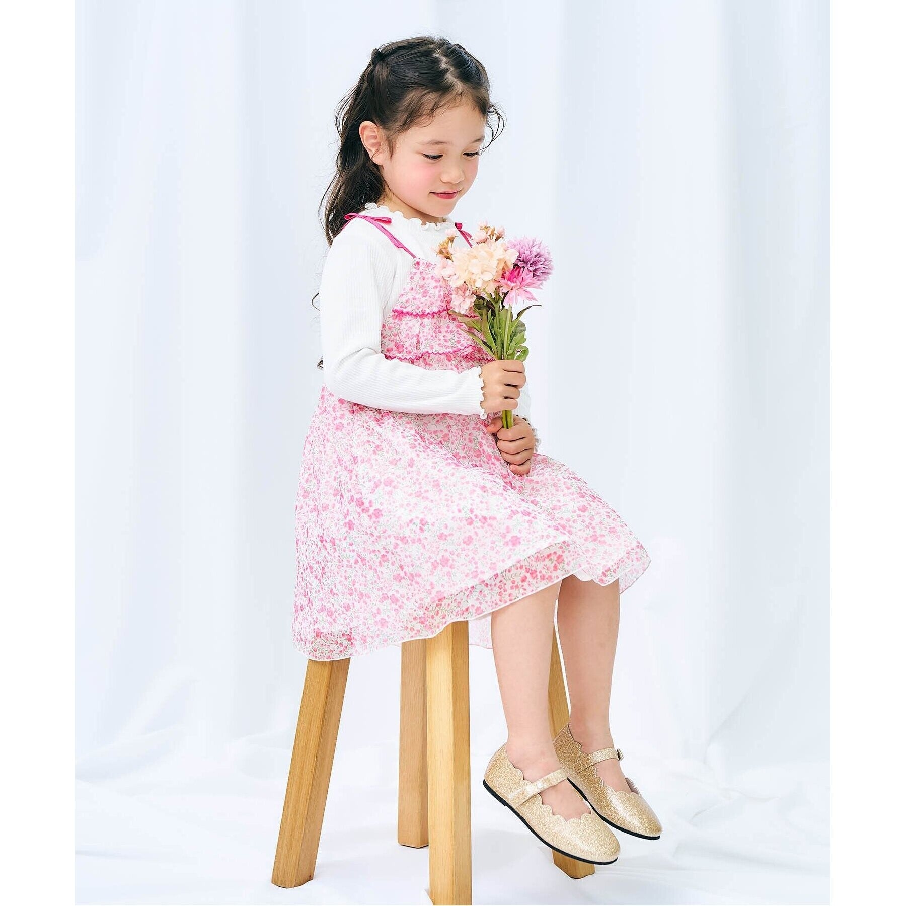 アプレ レ クール apres les cours スカラップリボンパンプス （アイボリー） アイボリー