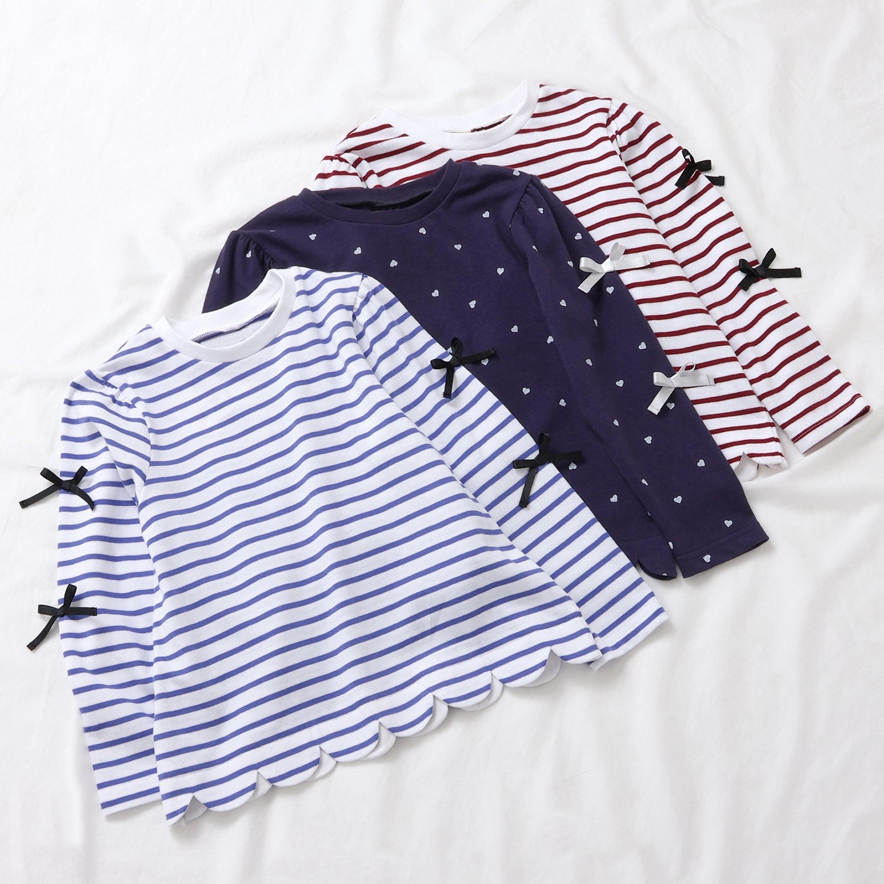 アプレ レ クール apres les cours スカラップリボンTシャツ