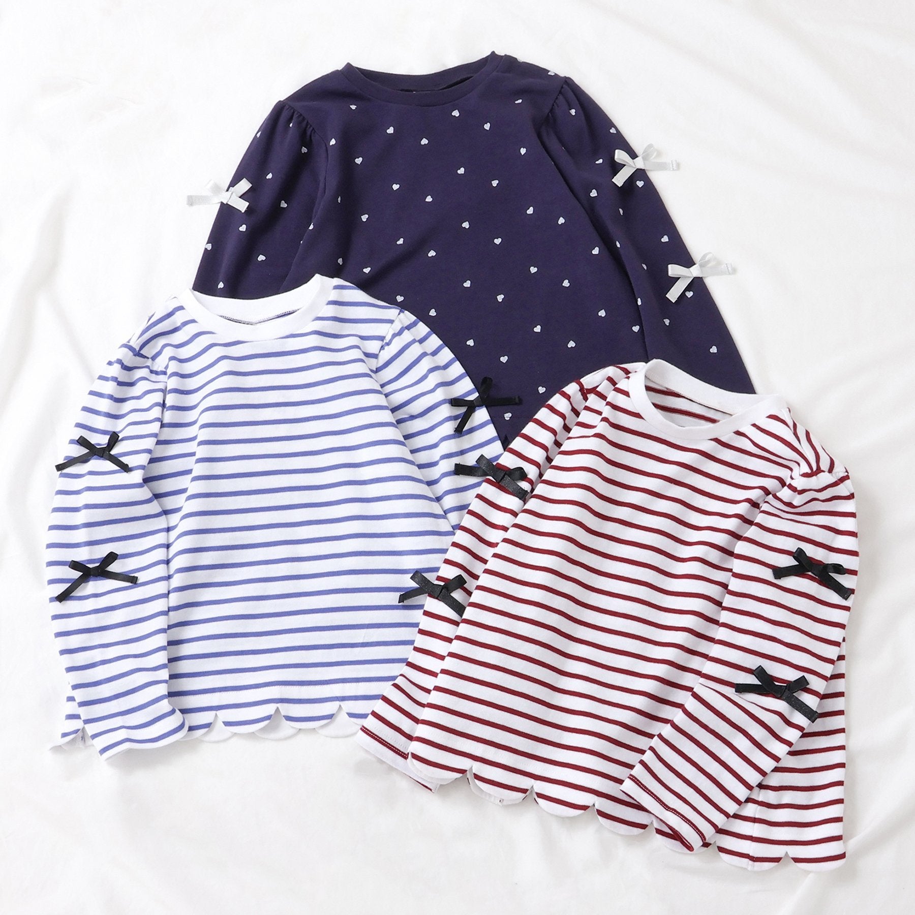 アプレ レ クール apres les cours スカラップリボンTシャツ