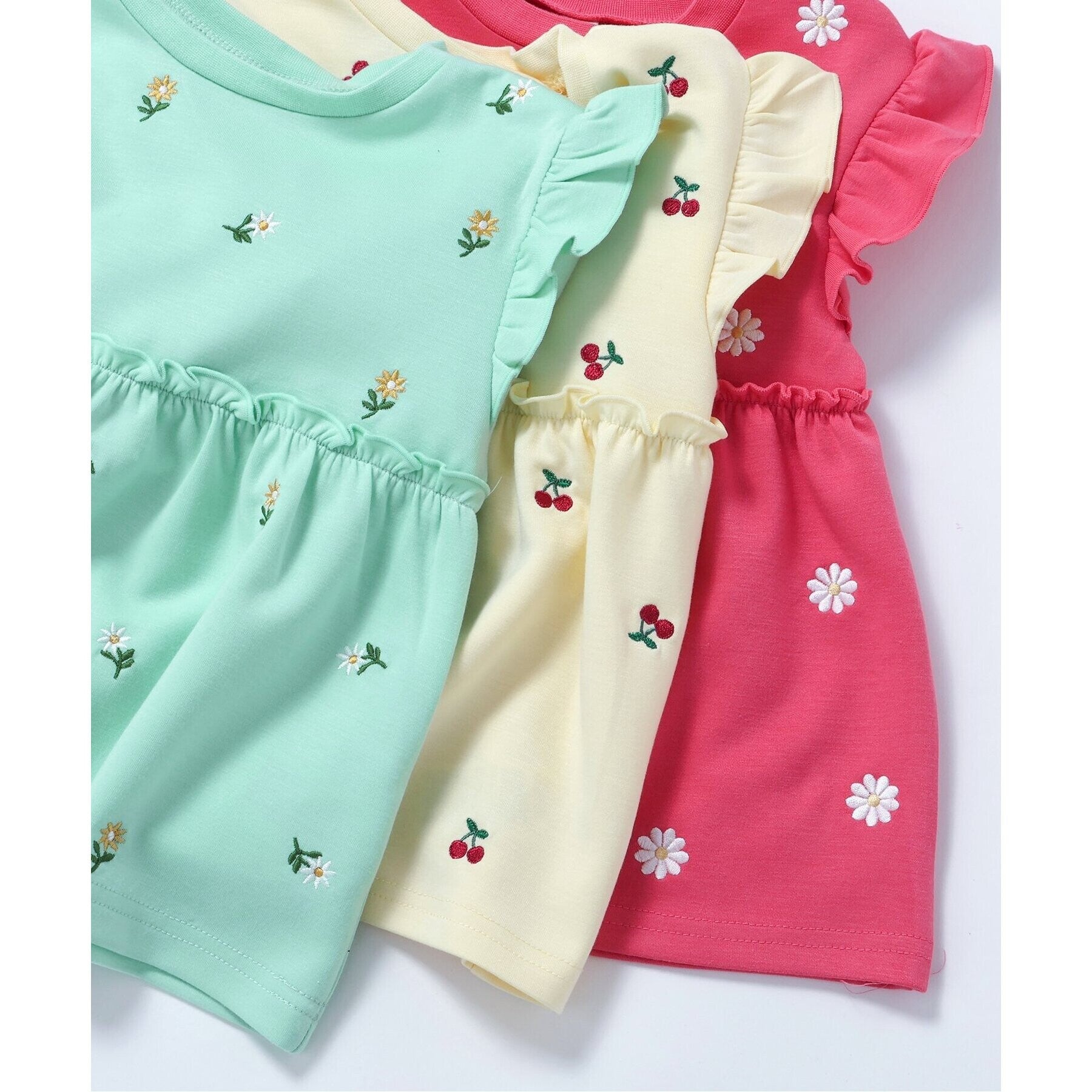 アプレ レ クール apres les cours 総柄刺繍ペプラムフリルトップス （ミント） ミント