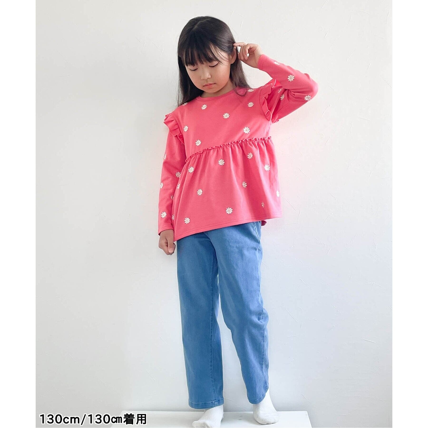 アプレ レ クール apres les cours 総柄刺繍ペプラムフリルトップス （ミント） ミント