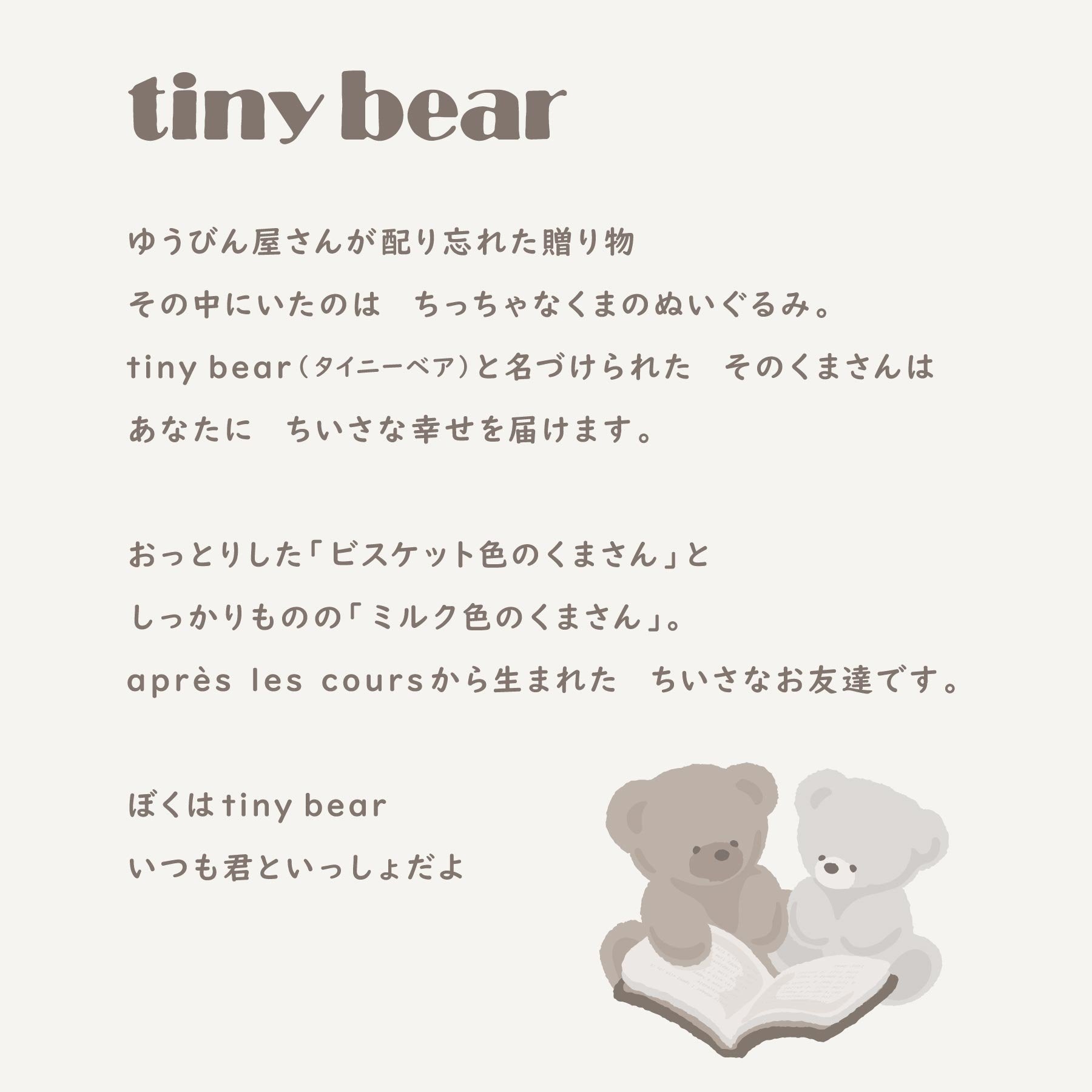 アプレ レ クール apres les cours tiny bear アソートソックス