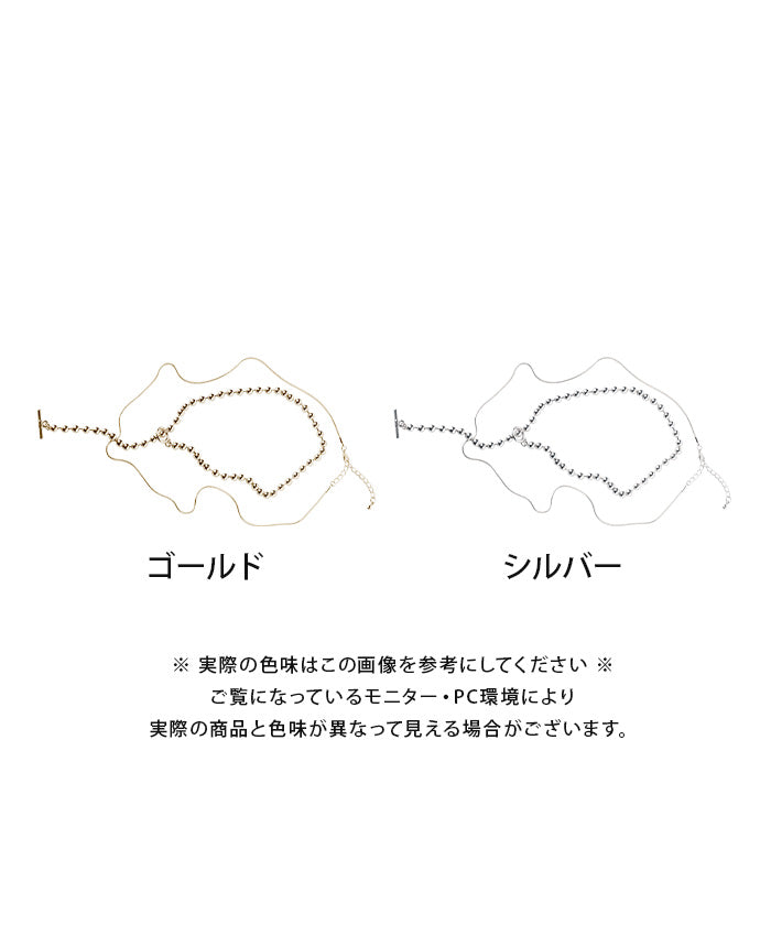 アクアガレージ aquagarage 2連ボールチェーンネックレス レディース （ゴールド） ゴールド
