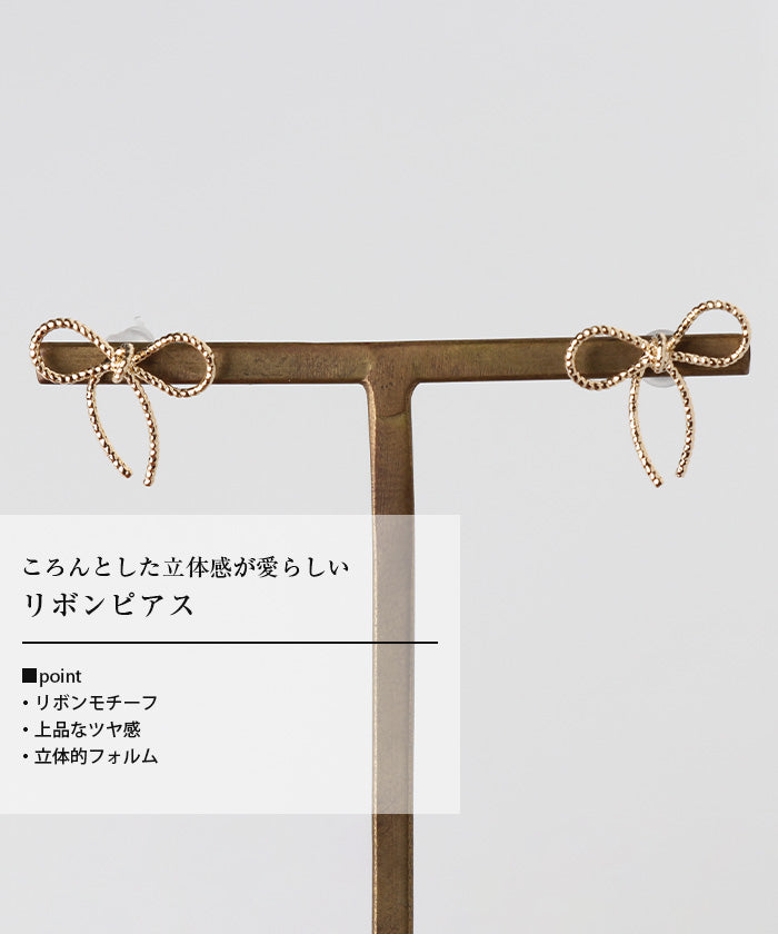 アクアガレージ aquagarage リボンピアス レディース （ゴールド） ゴールド