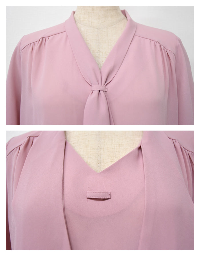 アクアガレージ aquagarage ボウタイブラウス レディース 春 夏 秋 半袖 五分袖 フレアスリーブ （ホワイト） ホワイト