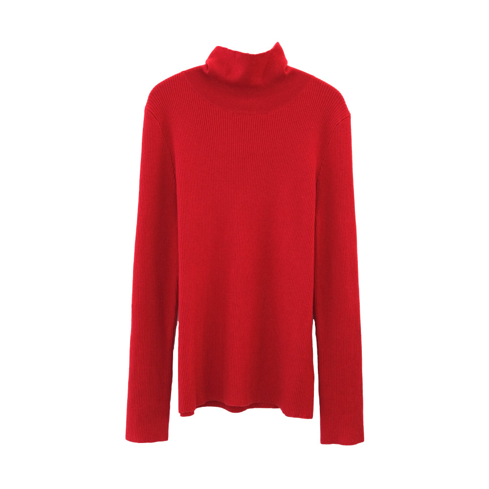 アクアガレージ aquagarage 袖口ボタンタートルネックリブニットトップス 春 秋 冬 M L レディース