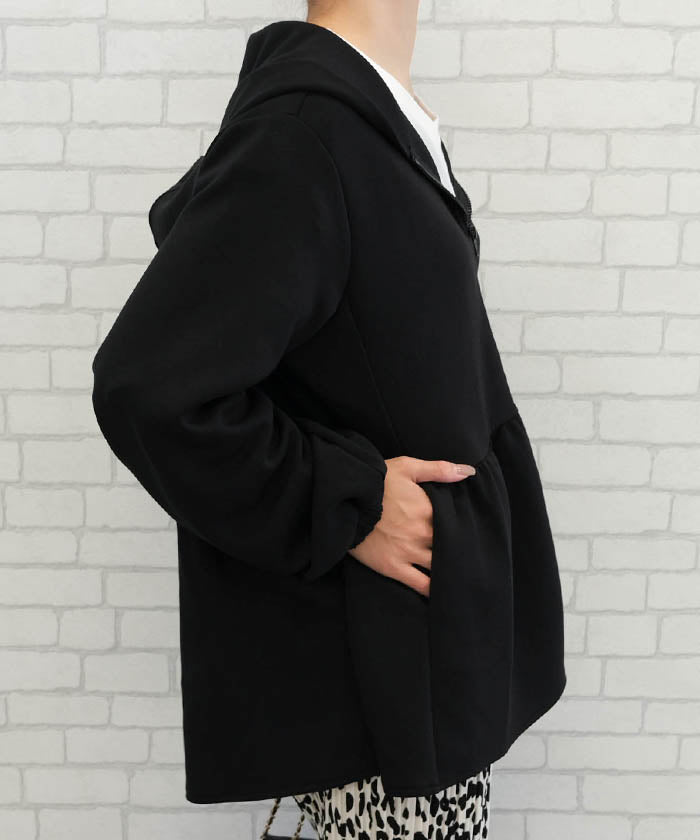 アクアガレージ aquagarage ダンボールニットペプラムパーカー 春  秋 冬