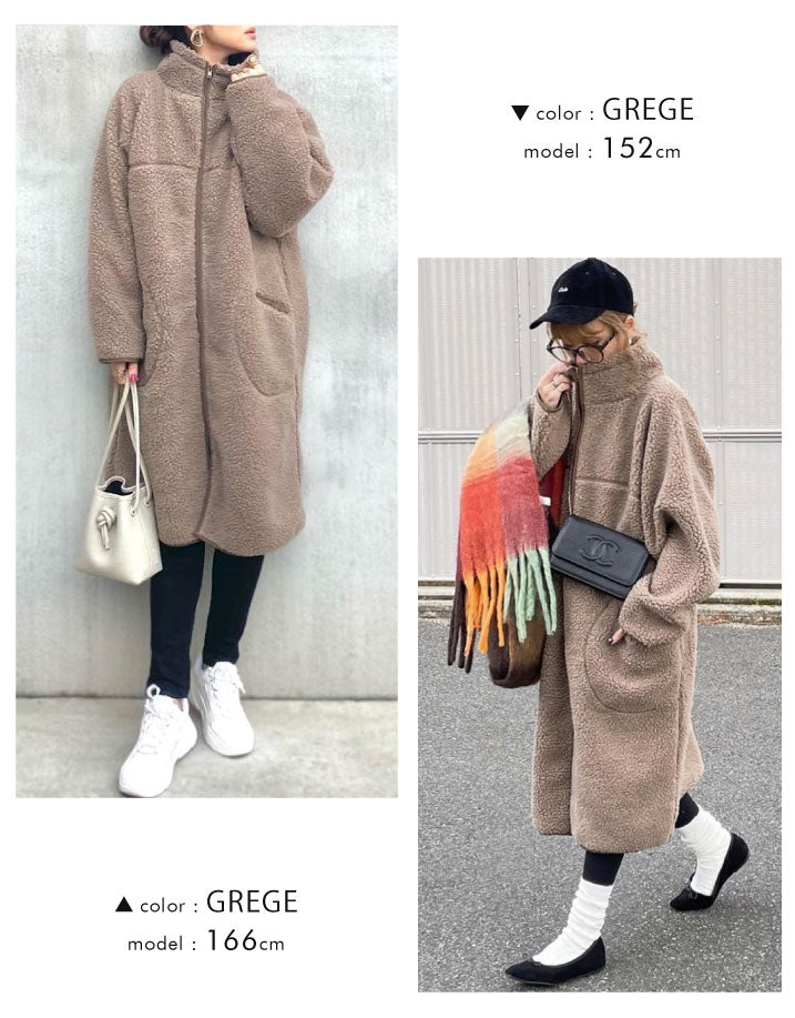 アクアガレージ aquagarage ボアロングコート （ブラック） ブラック