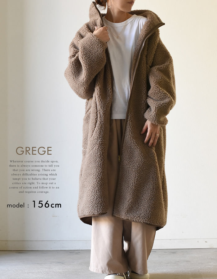 アクアガレージ aquagarage ボアロングコート （ブラック） ブラック