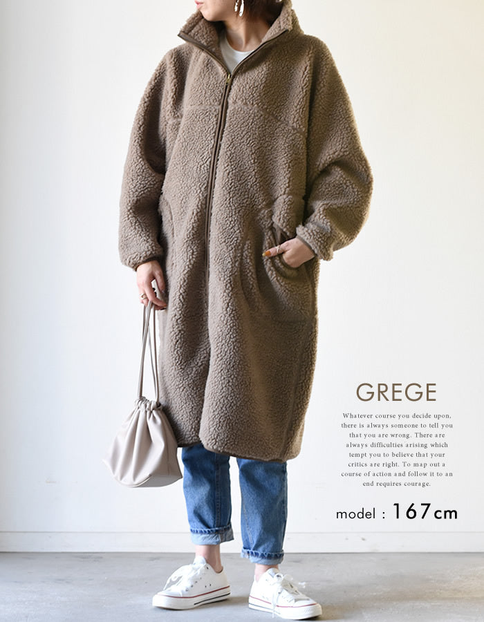 アクアガレージ aquagarage ボアロングコート （ブラック） ブラック