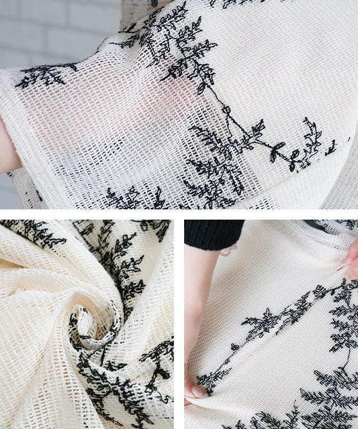 アクアガレージ aquagarage 【セットアップ可】花柄刺繍メッシュワイドパンツ 春 夏 秋 M （ブラック） ブラック