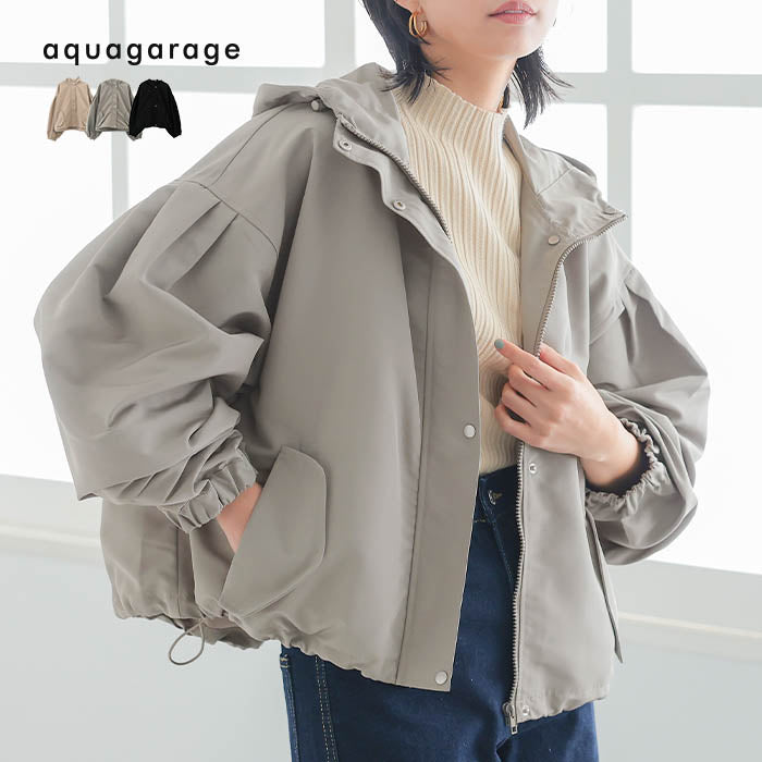 アクアガレージ aquagarage ボリューム袖マウンテンパーカー 春 秋 冬 M （ライトカーキ） ライトカーキ