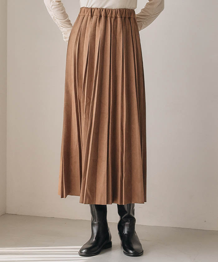アクアガレージ aquagarage スエードプリーツロングスカート  レディース | アクアガレージ aquagarage 予約(8月下旬頃) （チャコール） チャコール