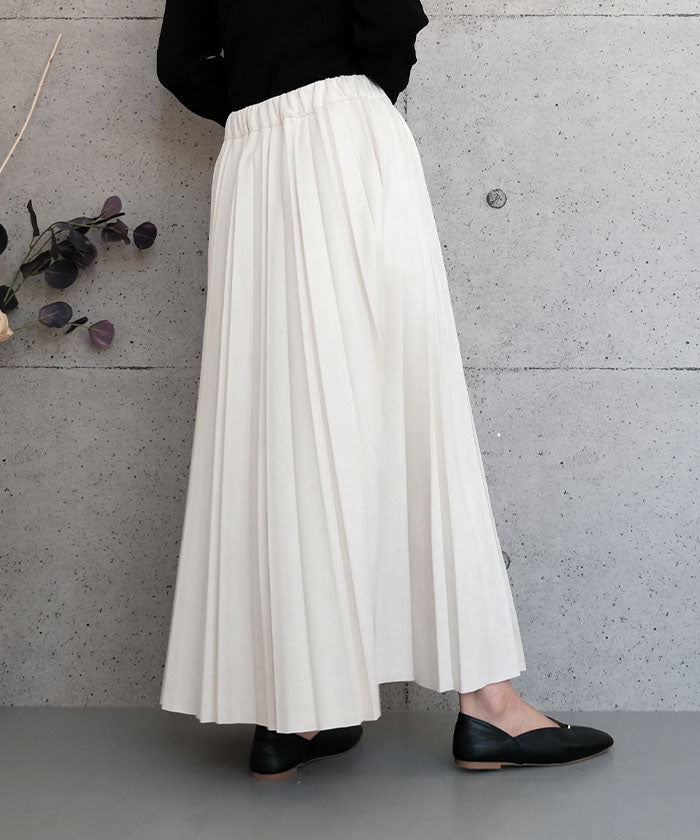 アクアガレージ aquagarage スエードプリーツロングスカート  レディース | アクアガレージ aquagarage 予約(8月下旬頃) （チャコール） チャコール