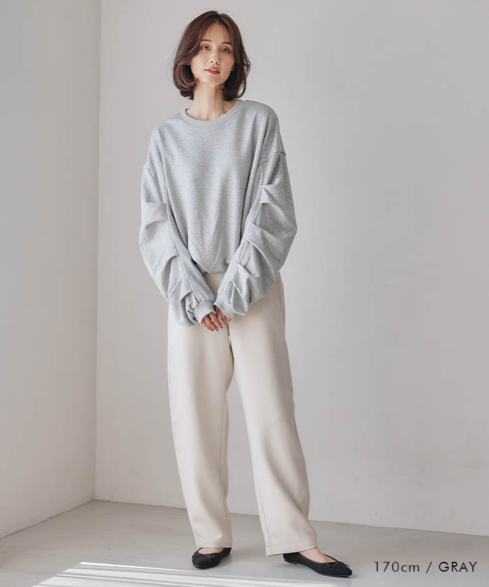 アクアガレージ aquagarage 袖タックバルーントップス 秋 冬 M  レディース | アクアガレージ aquagarage （ブラック） ブラック