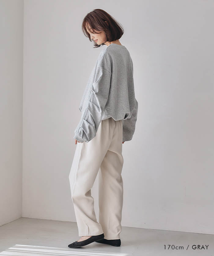 アクアガレージ aquagarage 袖タックバルーントップス 秋 冬 M  レディース | アクアガレージ aquagarage （ブラック） ブラック