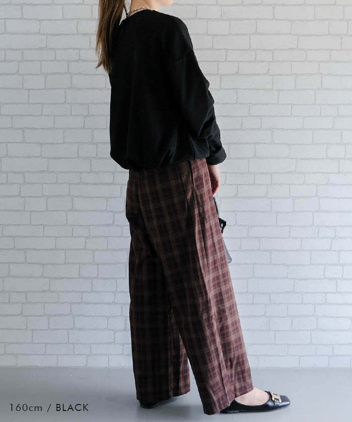 アクアガレージ aquagarage 袖タックバルーントップス 秋 冬 M  レディース | アクアガレージ aquagarage （ブラック） ブラック