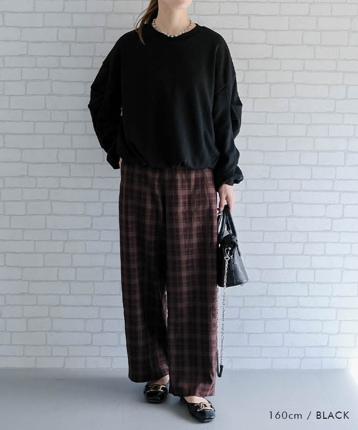 アクアガレージ aquagarage 袖タックバルーントップス 秋 冬 M  レディース | アクアガレージ aquagarage （ブラック） ブラック