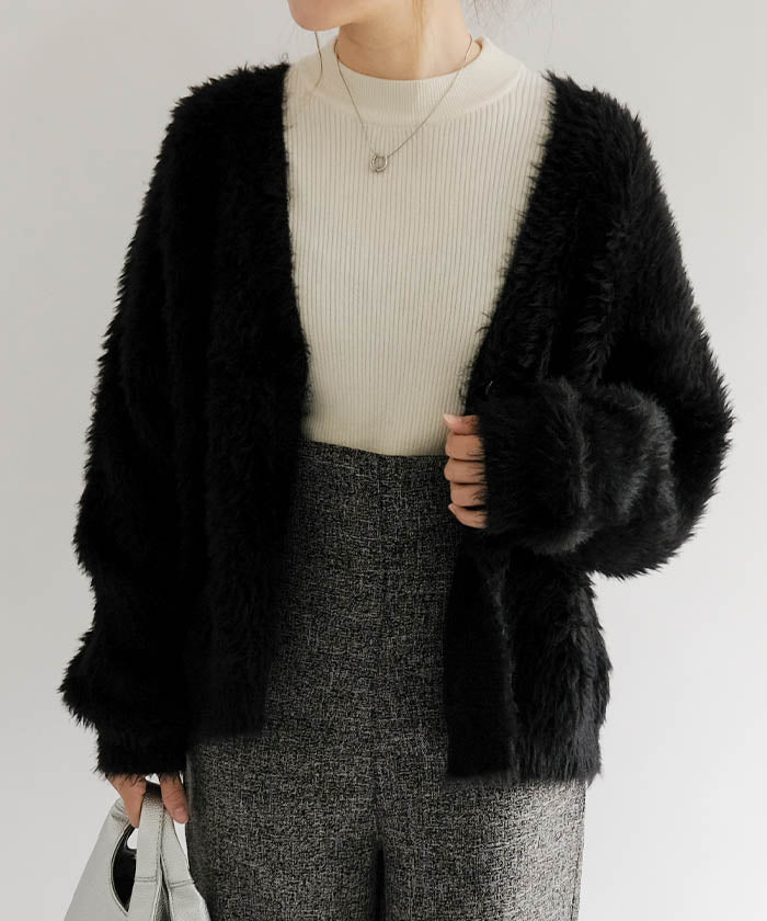 アクアガレージ aquagarage フェザーニットカーディガン 秋 冬 M  レディース | アクアガレージ aquagarage （ピンク） ピンク