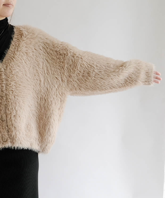 アクアガレージ aquagarage フェザーニットカーディガン 秋 冬 M  レディース | アクアガレージ aquagarage （ピンク） ピンク