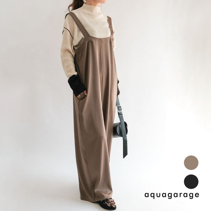 アクアガレージ aquagarage サロペットパンツ レディース 春 夏 秋 冬  M |アクアガレージ aquagarage （モカ） モカ