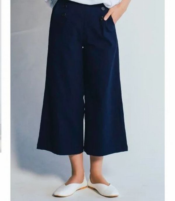 アクアガレージ aquagarage ハイウエスト コットン ワイドパンツ