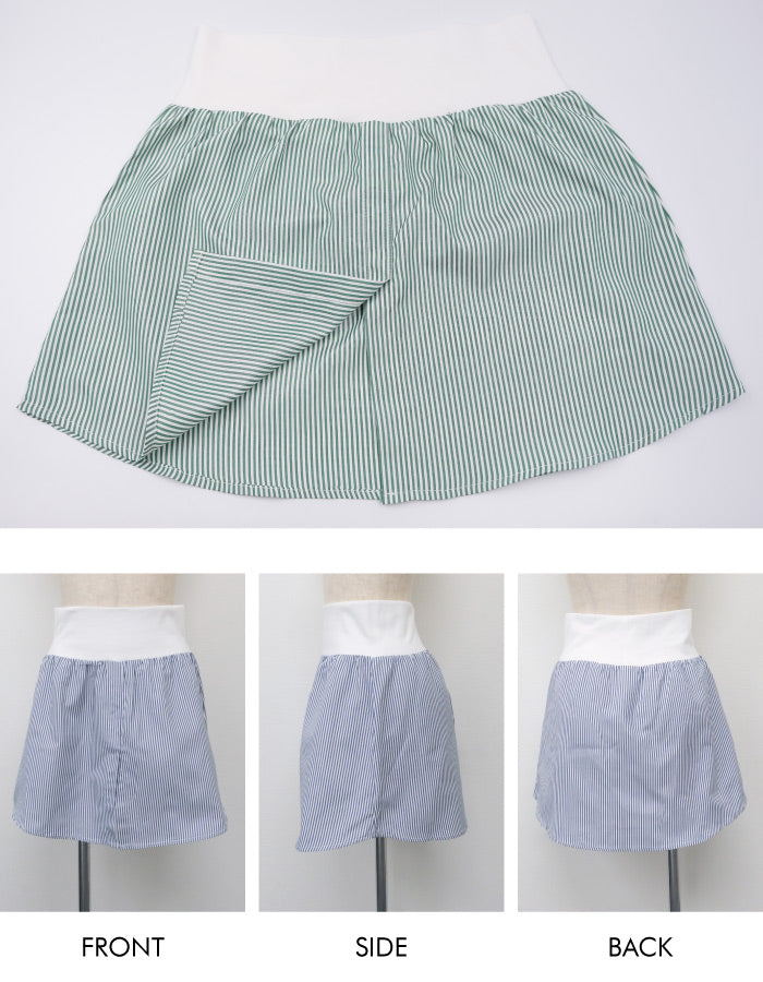 アクアガレージ aquagarage シャツ生地のレイヤード付け裾