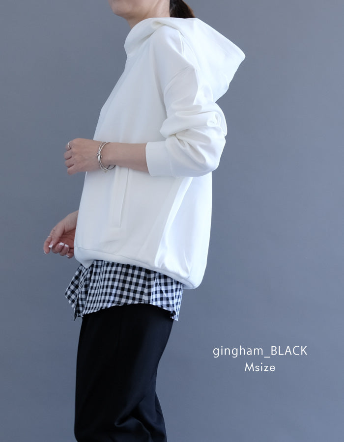 アクアガレージ aquagarage シャツ生地のレイヤード付け裾