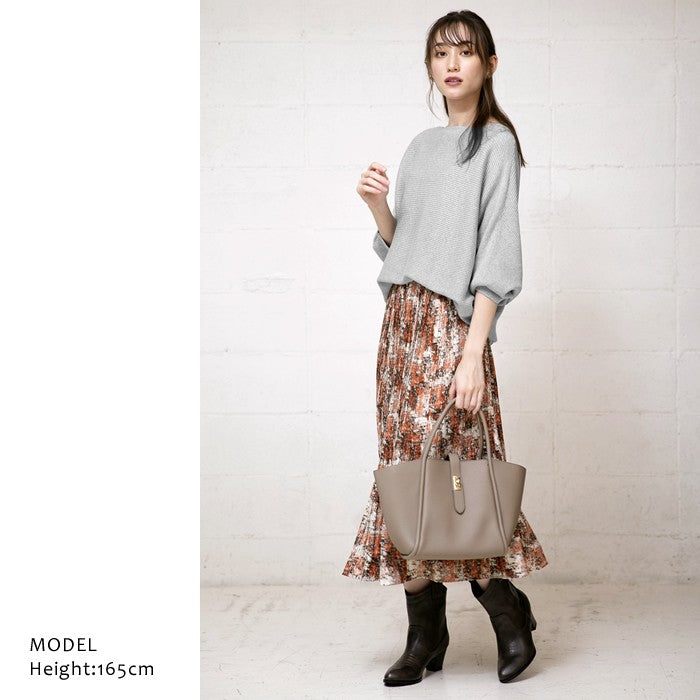 Aqua Garage Boat Neck Long Sleeve Dolman Sleeve