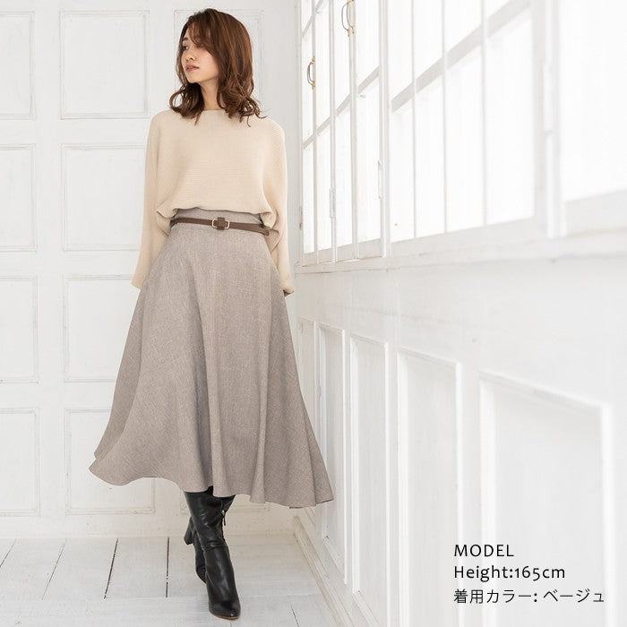Aqua Garage Boat Neck Long Sleeve Dolman Sleeve