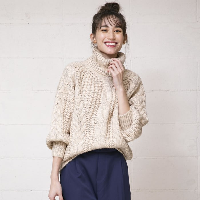 Aqua Garage aquagarage cable knit knit off turtleneck cable knit