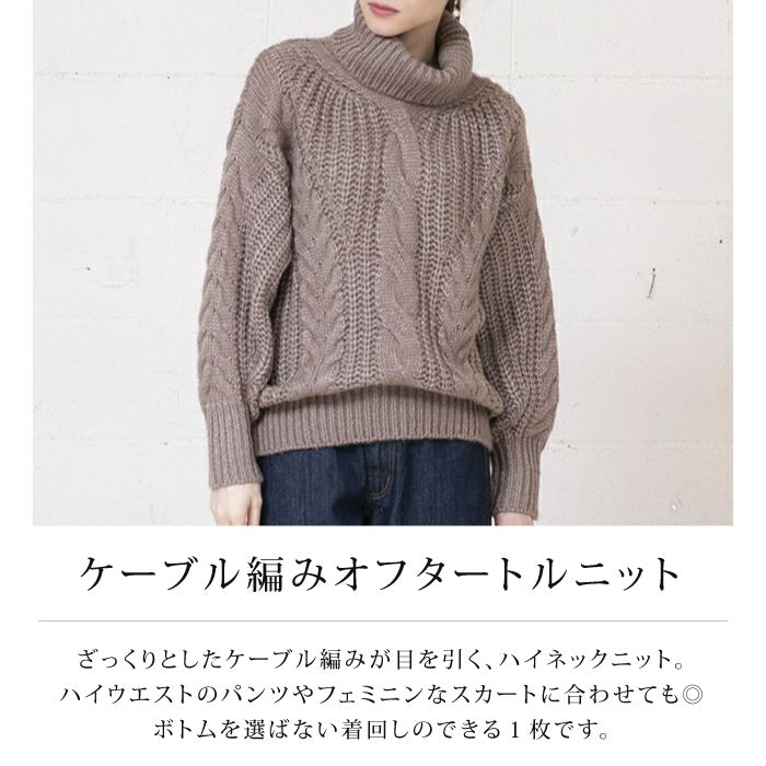 Aqua Garage aquagarage cable knit knit off turtleneck cable knit